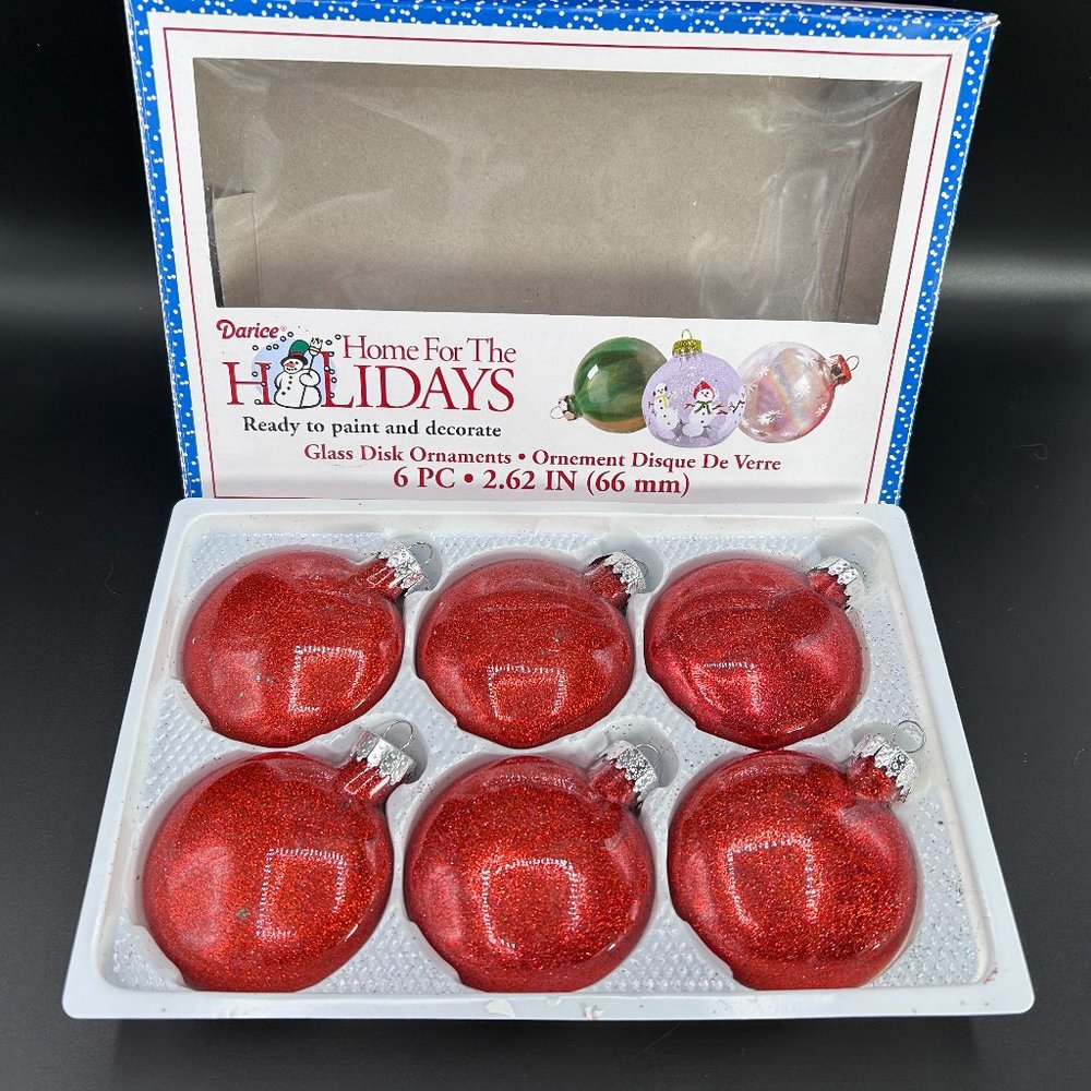 Darice Home For The Holidays Glass Disk Ornament Ready to Paint & Decorate